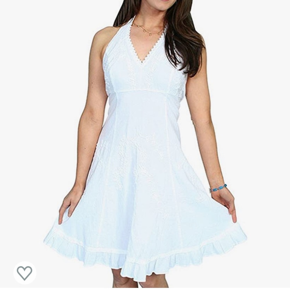 White Halter Dress